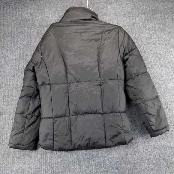 Steve & Barry's Double Down Puffer Jacket Womens Size L Black Full Zip #961124 - Picture 3 of 14
